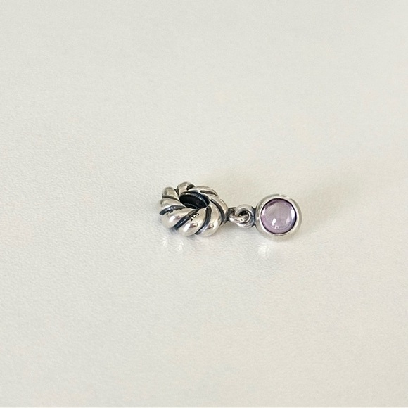 Pandora Amethyst Disk February Birthstone Rare Retired Bead Dangle Charm - Picture 4 of 6
